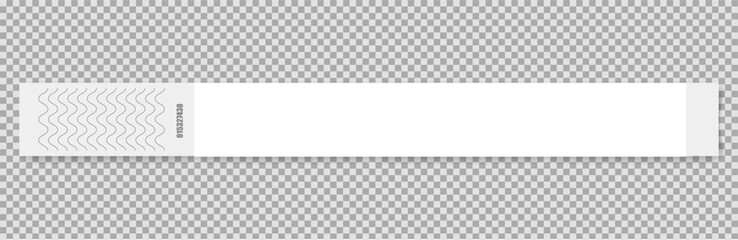 Wristband bracelet event access. Mock up paper hand band. Sticky hand entrance event paper bracelet isolated on a transparent background.