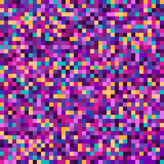 Seamless Colorful Pixel Art Mosaic Pattern