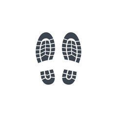 Human shoe footprint icon logo flat vector design