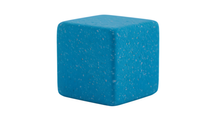 Blue speckled cube features subtle lighting, suitable for product mockups or 3D art.