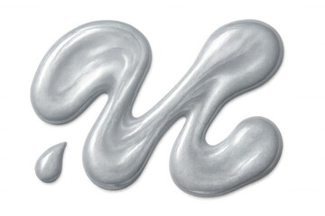 Metallic silver paint forms an abstract, wavy pattern, creating a visually appealing design element
