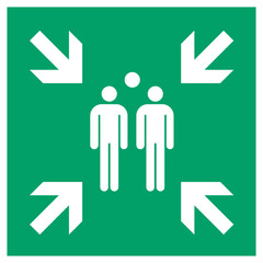 ISO 7010 ; E007 - Evacuation assembly point