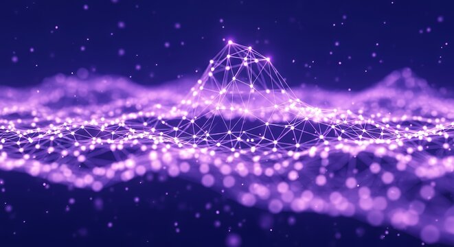 Radiant purple connections ripple across a dark backdrop, suggesting the endless possibilities of global data exchange and futuristic technology.