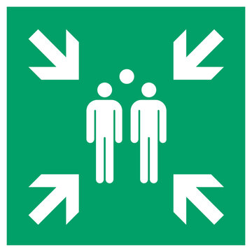 ISO 7010 ; E007 - Evacuation assembly point