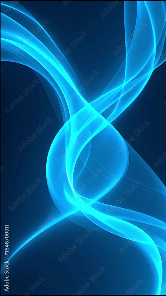 Poster abstract flowing blue light waves with intersecting glowing lines