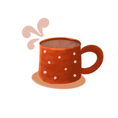 Vector illustration cup of coffee, tea, and chocolate