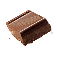 chocolate piece isolated on white background