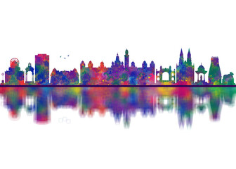 Obraz premium Mysuru Karnataka Skyline. Cityscape Skyscraper Buildings Landscape City Downtown Abstract Landmarks Travel Background Modern Art