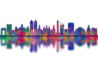 Fototapeta premium Nagpur Maharashtra Skyline. Cityscape Skyscraper Buildings Landscape City Downtown Abstract Landmarks Travel Background Modern Art