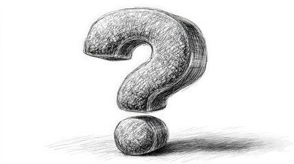 Playful Hand-Drawn Jumping Question Mark Illustration. Generative AI