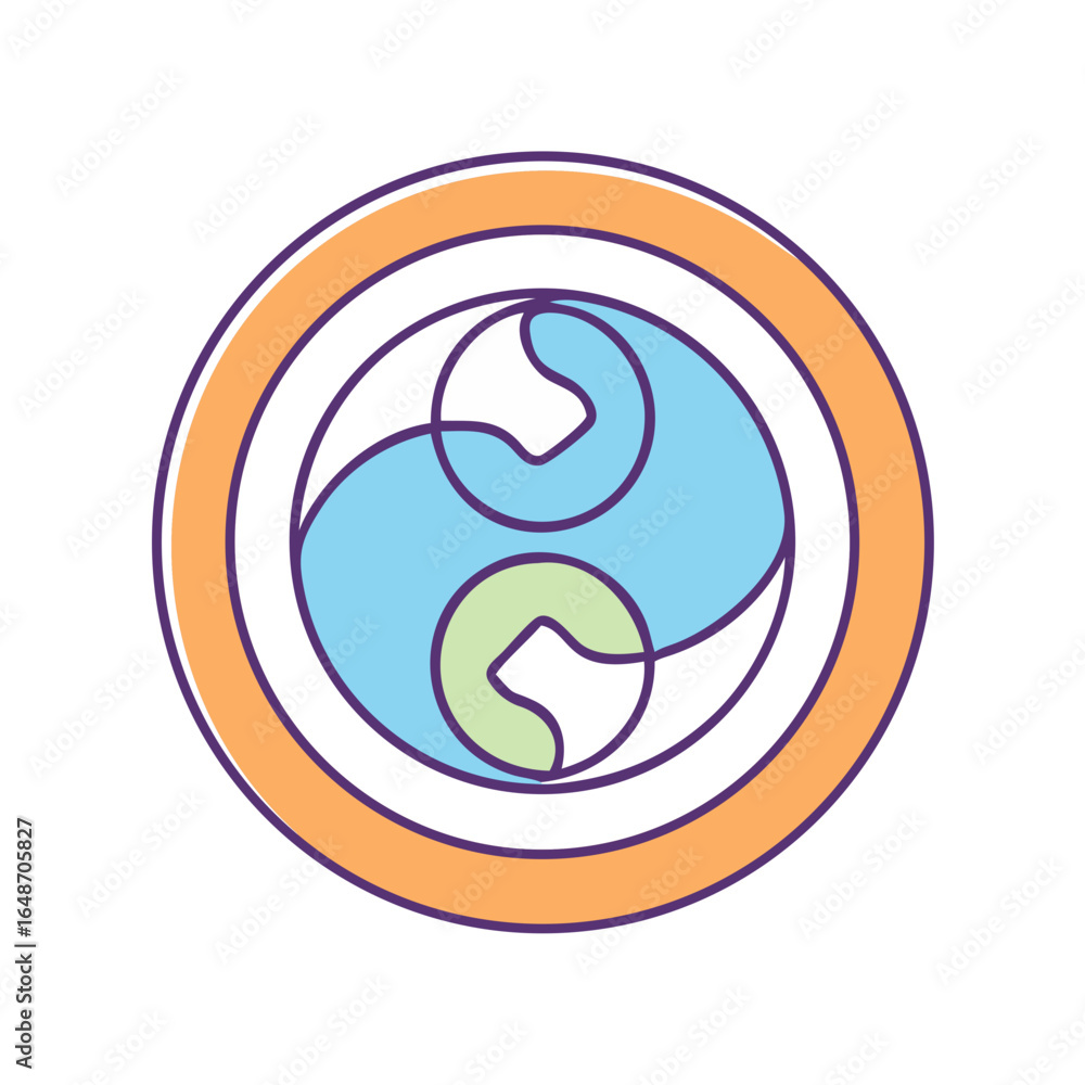 Poster colorful abstract design with circular shapes and a balanced composition style