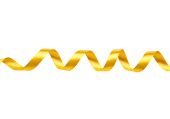 Golden ribbon flowing in a smooth wave across a sleek black background for elegant decoration or