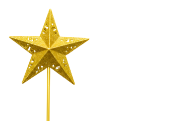 Golden star-shaped award trophy on a black background symbolizing achievement or excellence