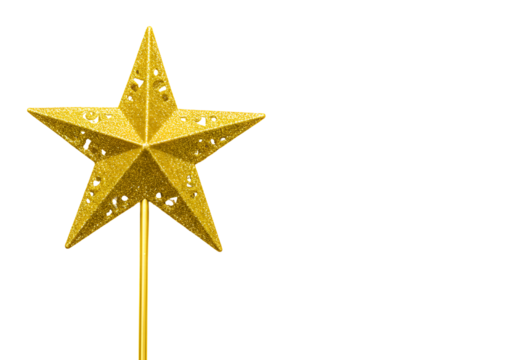 Golden star-shaped award trophy on a black background symbolizing achievement or excellence