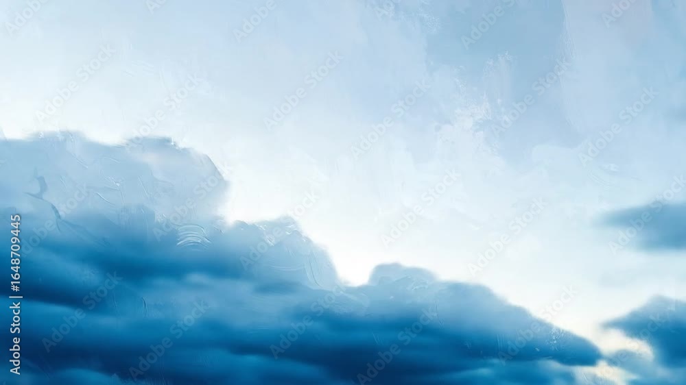 Poster dreamy sky with cloudy watercolor texture in shades of blue orange and white creating an abstract ar