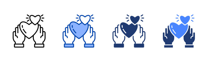 Compassion icon set multiple style collection