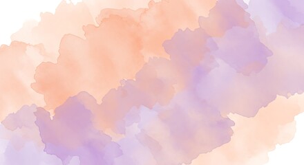 Obraz premium Abstract watercolor background with pastel peach and lavender brush strokes