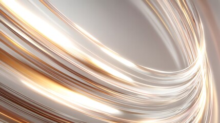 Abstract design with flowing, golden lines.