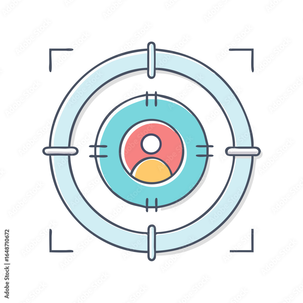 Poster targeted marketing strategy with customer segmentation and profile targeting illustration