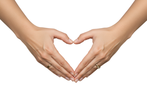 Hands forming a heart shape symbolizing love and kindness with a black background