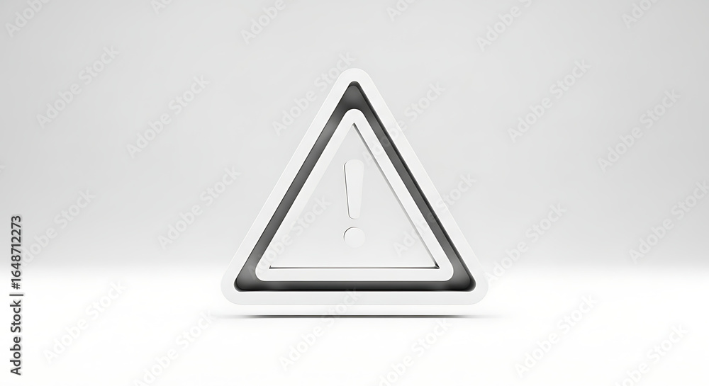 Aufkleber a white triangle warning sign with an exclamation point on a white surface in a studio setting ai ge