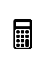 Simple, black silhouette of a calculator