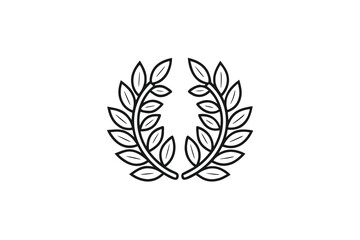 Fototapeta premium Isolated Laurels Wreath Outline in White Background for Decorative Design Elements