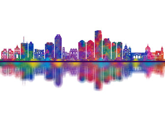 Fototapeta premium Palermo Italy Skyline. Cityscape Skyscraper Buildings Landscape City Downtown Abstract Landmarks Travel Background Modern Art