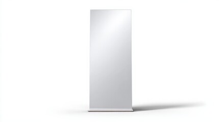Full length rectangular mirror on a stand isolated on white background perfect for interior design or home decor mockups