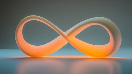 Fototapeta premium Illuminated infinity symbol with warm tones.