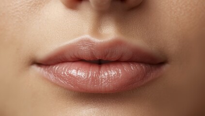 close up lips of young woman