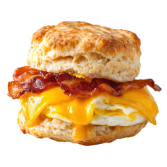 Biscuit sandwich close on transparent background