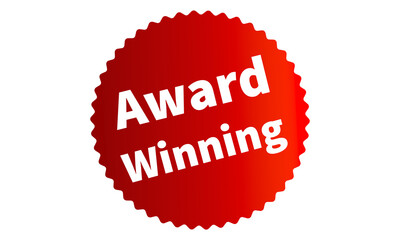 Award Winning Red Authentic sticker design, stamp, labels on vector web shopping stickers isolated...