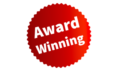 Award Winning Red Authentic sticker design, stamp, labels on vector web shopping stickers isolated on PNG or Transparent Background