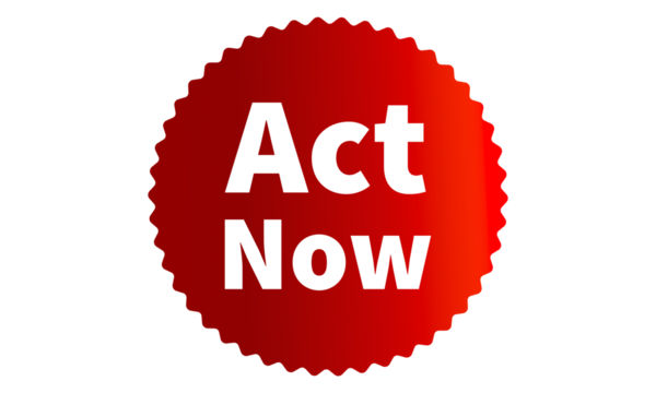 Act Now Red Authentic sticker design, stamp, labels on vector web shopping stickers isolated on PNG or Transparent Background