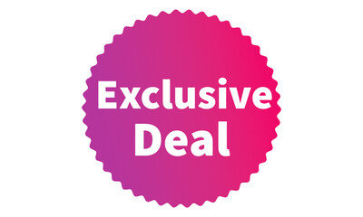 Exclusive Deal Pink Authentic sticker design, stamp, labels on vector web shopping stickers isolated on PNG or Transparent Background