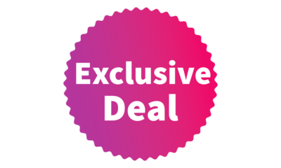 Exclusive Deal Pink Authentic sticker design, stamp, labels on vector web shopping stickers isolated on PNG or Transparent Background