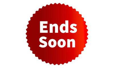 Ends Soon Red Authentic sticker design, stamp, labels on vector web shopping stickers isolated on PNG or Transparent Background