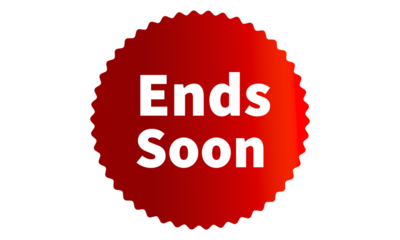 Ends Soon Red Authentic sticker design, stamp, labels on vector web shopping stickers isolated on PNG or Transparent Background