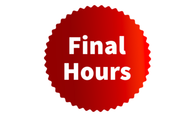 Final Hours Red Authentic sticker design, stamp, labels on vector web shopping stickers isolated on PNG or Transparent Background
