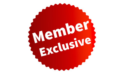 Member Exclusive Red Authentic sticker design, stamp, labels on vector web shopping stickers isolated on PNG or Transparent Background