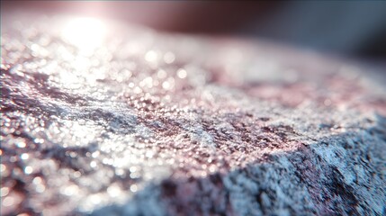 Close-up view of a textured rock surface with sparkling highlights.