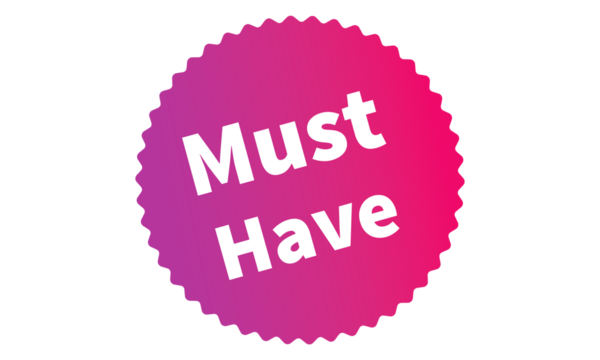 Must Have Pink Authentic sticker design, stamp, labels on vector web shopping stickers isolated on PNG or Transparent Background
