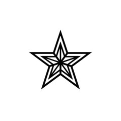 Obraz premium A stylized, dark-lined star on a black background