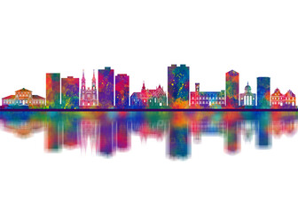 Obraz premium Radom Poland Skyline. Cityscape Skyscraper Buildings Landscape City Downtown Abstract Landmarks Travel Background Modern Art