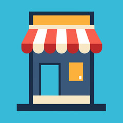 vector illustration of a shop window