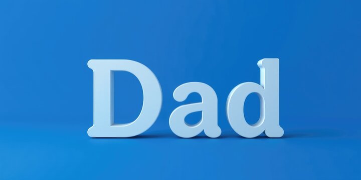 3D Dad Text on Blue Background - Father's Day Celebration Design