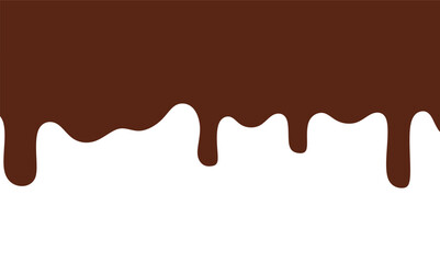 Melted chocolate seamless texture. Hot Liquid Chocolate Dripping. Seamless Cocoa Texture on White	