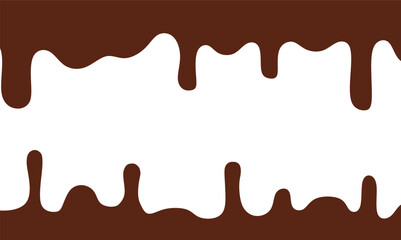 Melted chocolate seamless texture. Hot Liquid Chocolate Dripping. Seamless Cocoa Texture on White	