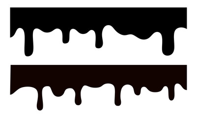 Seamless dripping black liquid pattern. black liquid melted on white background